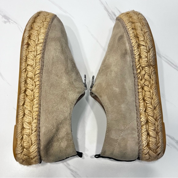 Eric Michael Serena Suede Zipper Espadrilles Beige Size 37 US 6.5 - 7 - Picture 8 of 12